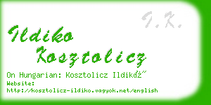 ildiko kosztolicz business card